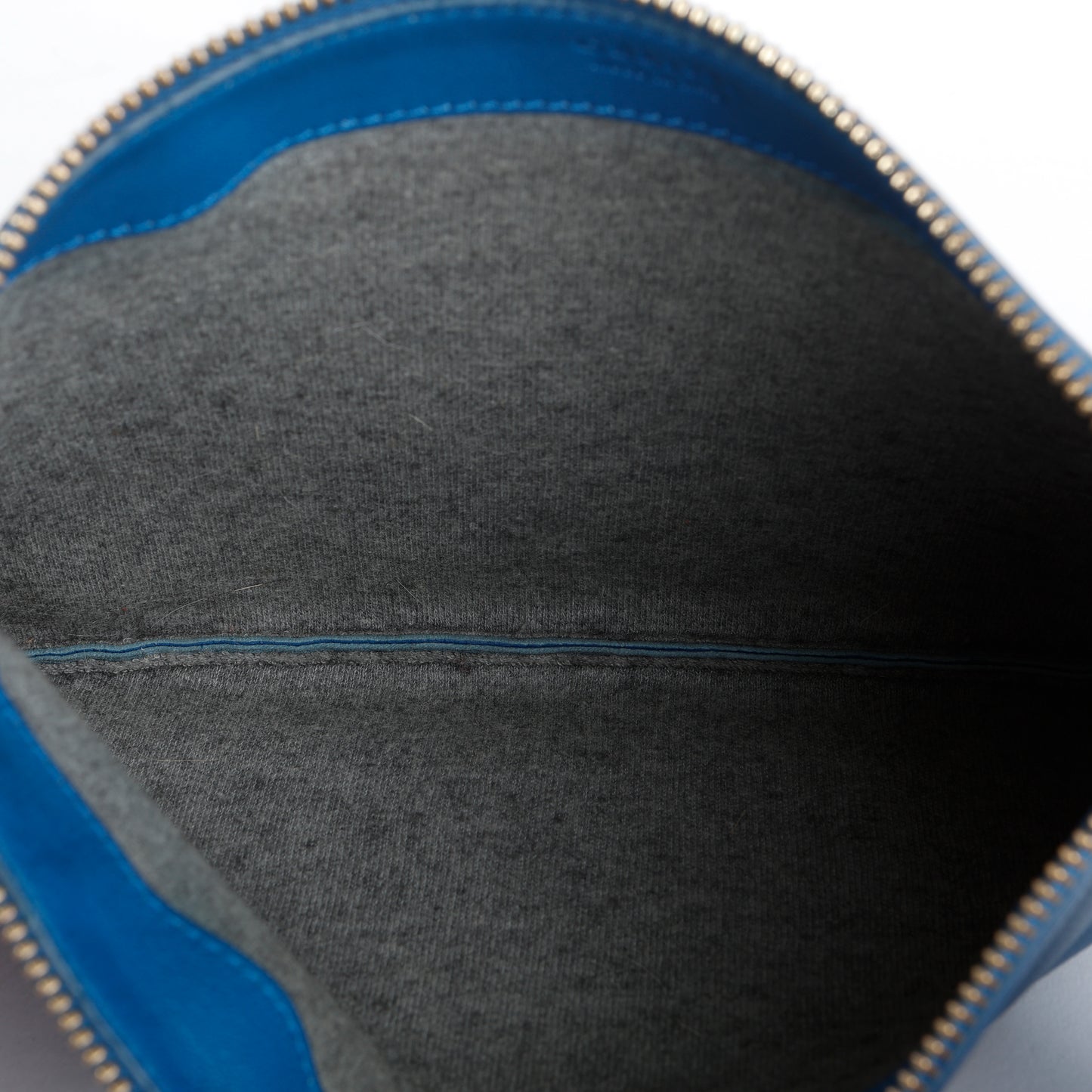 Trio Pouch On Strap, Blue Calfskin