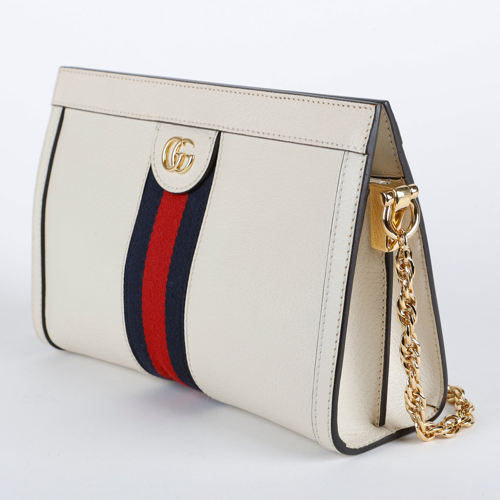 Small Ophidia Chain Bag, Cream