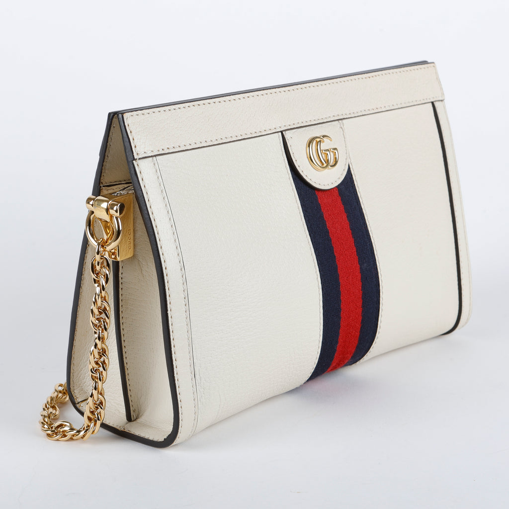 Small Ophidia Chain Bag, Cream