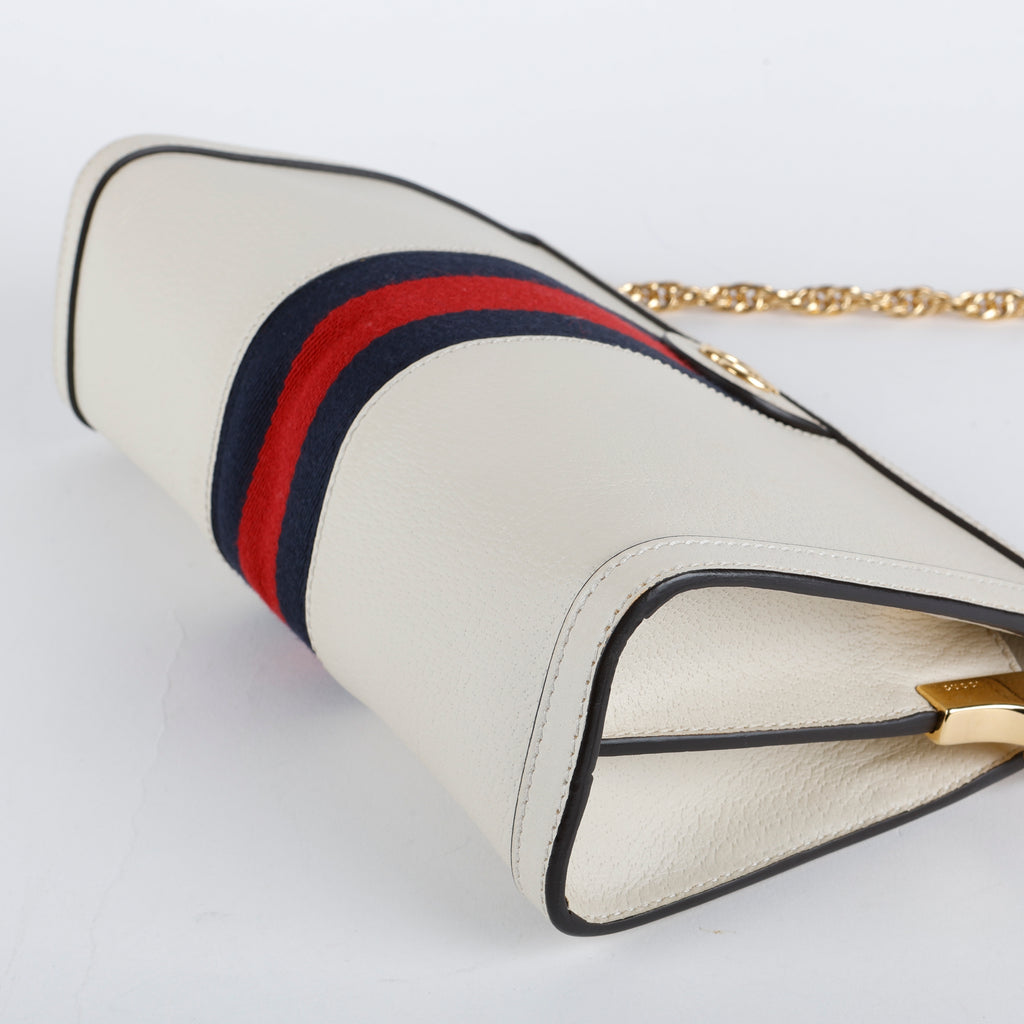 Small Ophidia Chain Bag, Cream