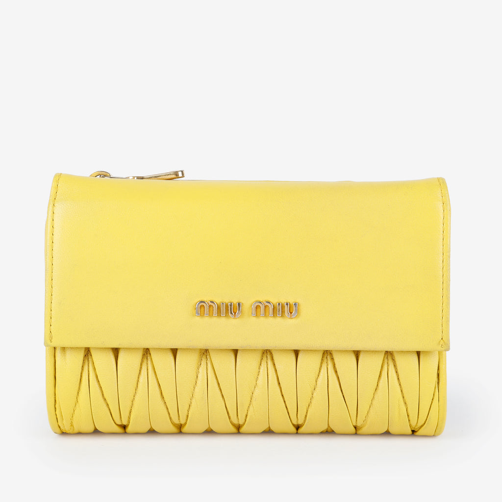 Matelasse Bifold Wallet, Yellow 026