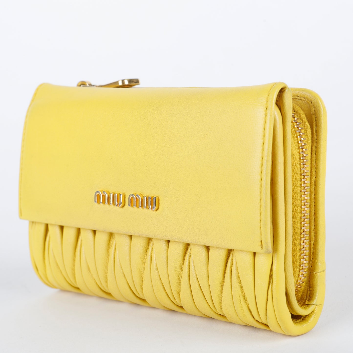 Matelasse Bifold Wallet, Yellow 026
