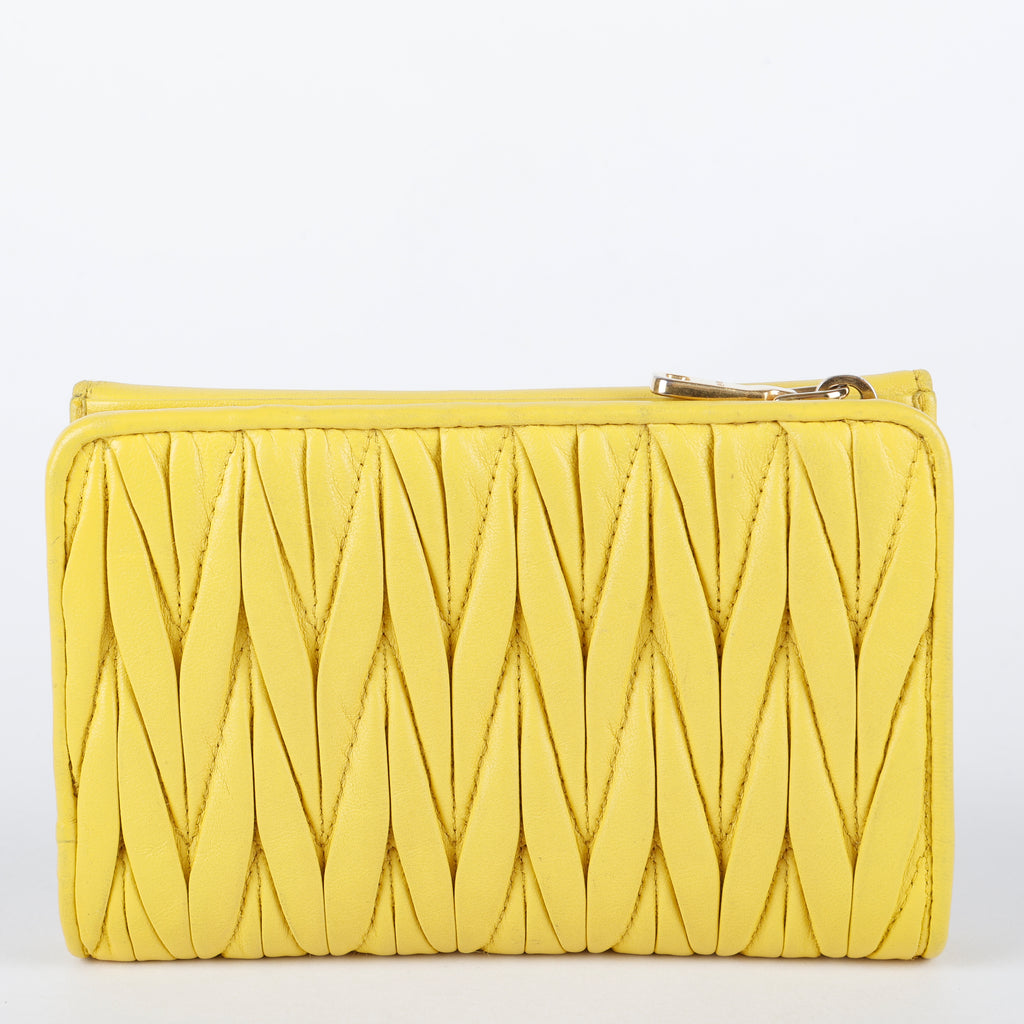 Matelasse Bifold Wallet, Yellow 026