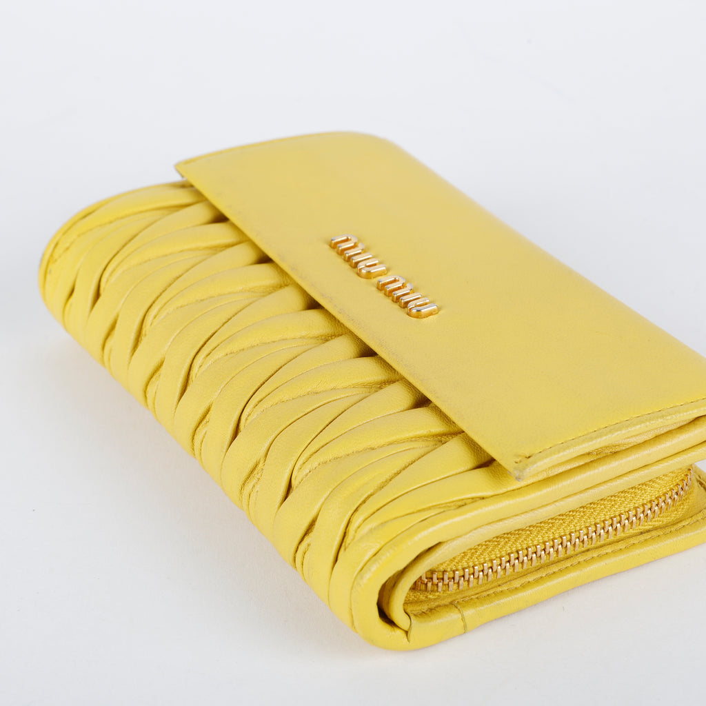 Matelasse Bifold Wallet, Yellow 026