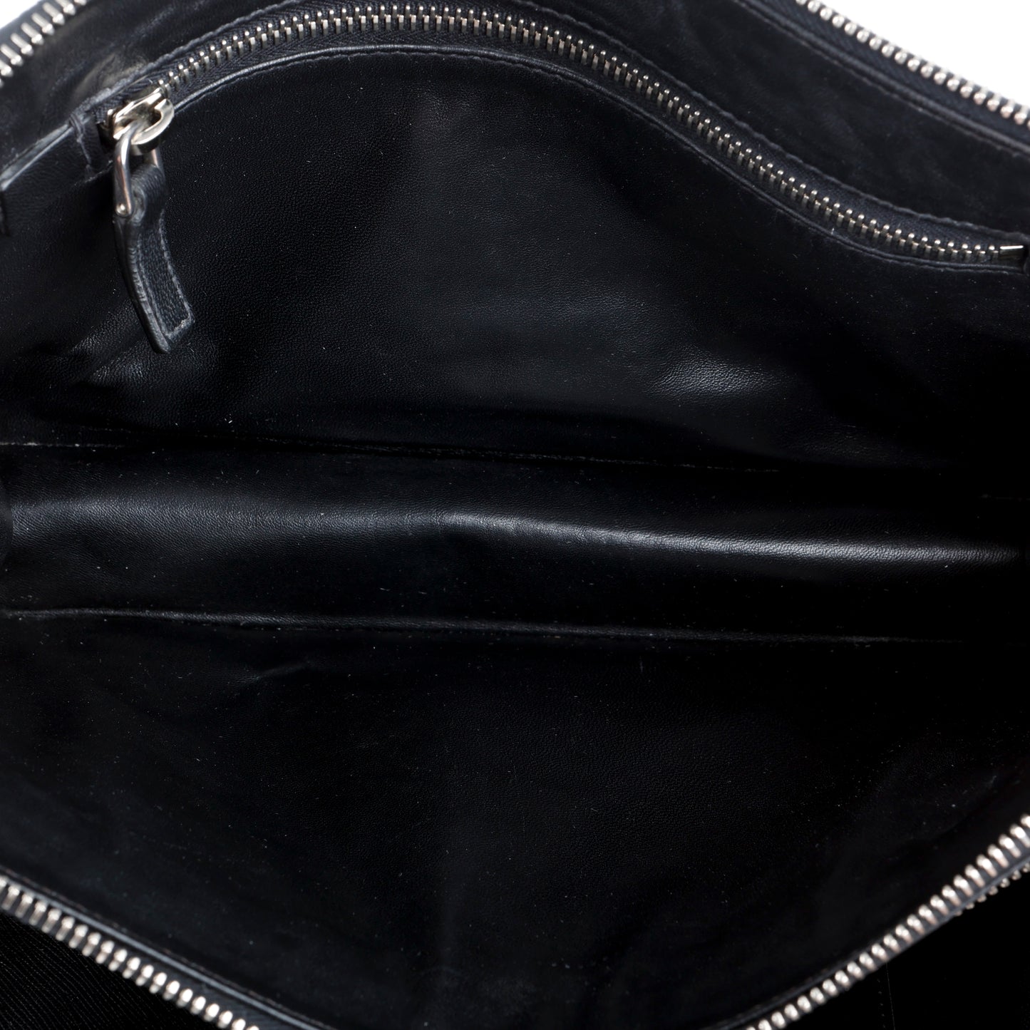Double Zip Clutch, Black Saffiano 014
