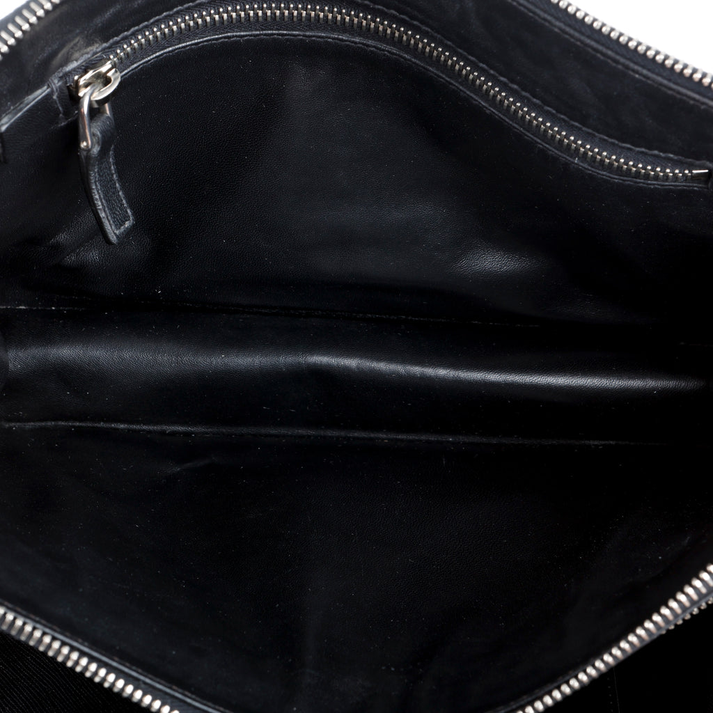 Double Zip Clutch, Black Saffiano 014