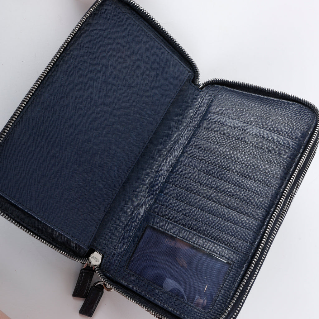 Travel Document Wallet, Baltico Navy Saffiano 908