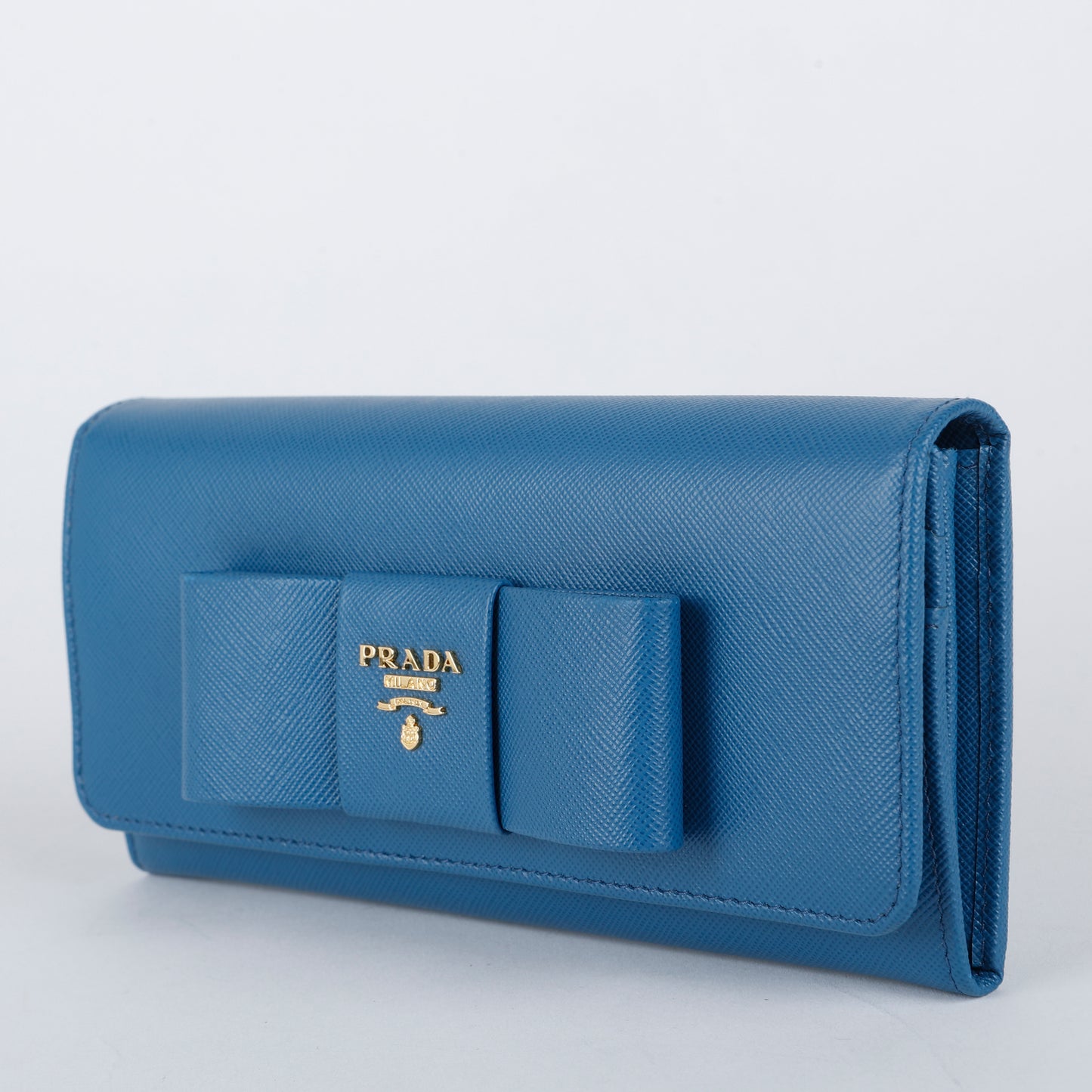 Fiocco Bow Continental Zip Wallet, Blue