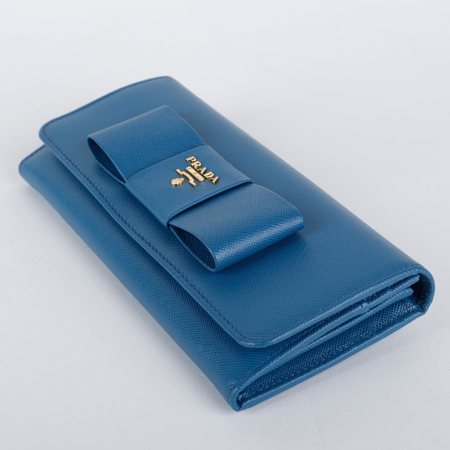 Fiocco Bow Continental Zip Wallet, Blue
