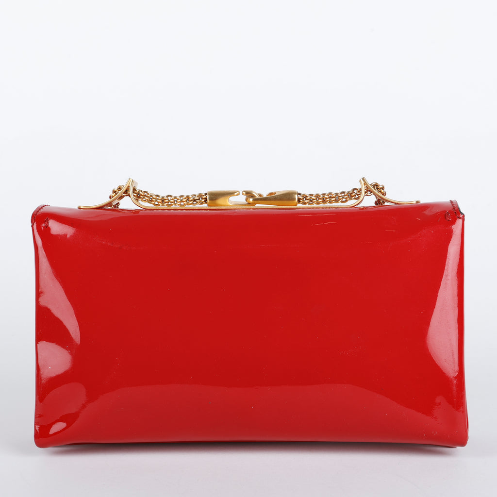 Va Va Voom Dragon Shoulder Bag, Red Patent Calfskin 046