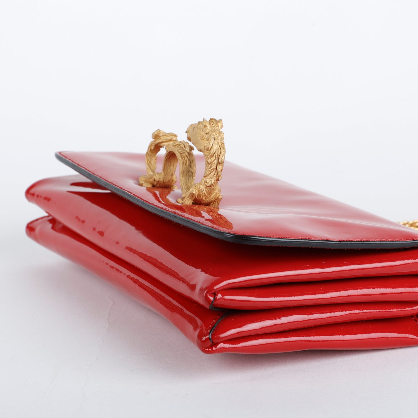 Va Va Voom Dragon Shoulder Bag, Red Patent Calfskin 046