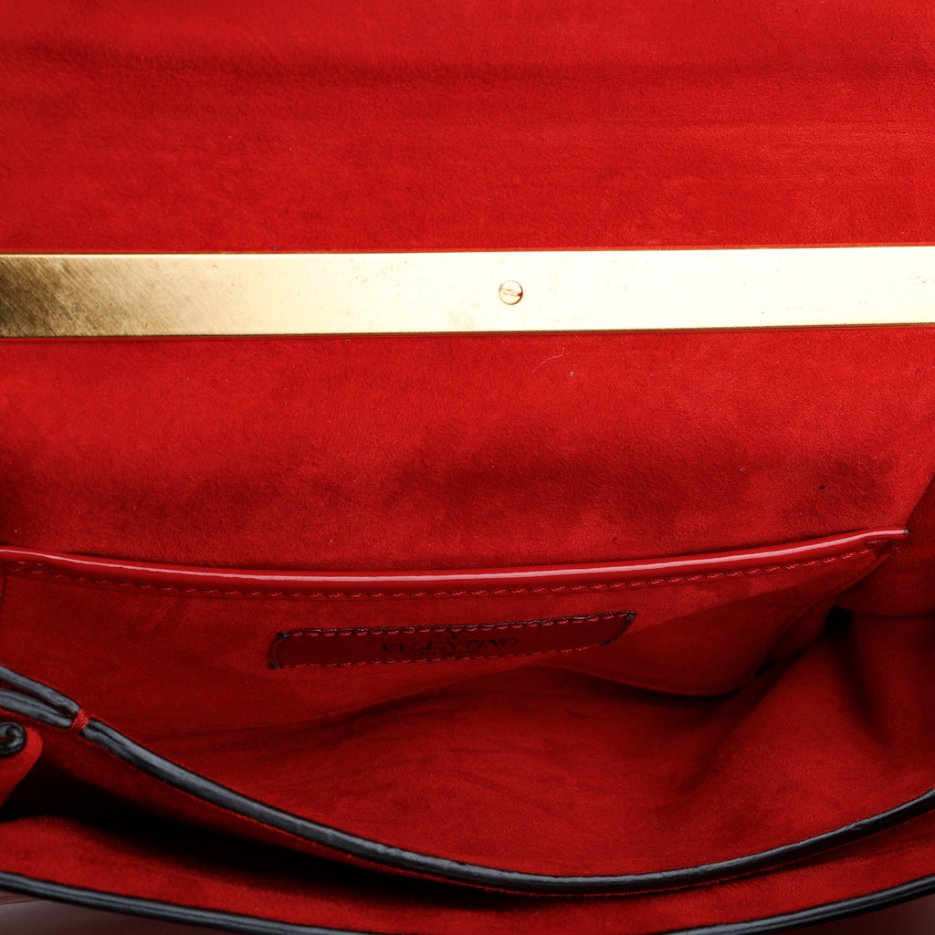 Va Va Voom Dragon Shoulder Bag, Red Patent Calfskin 046