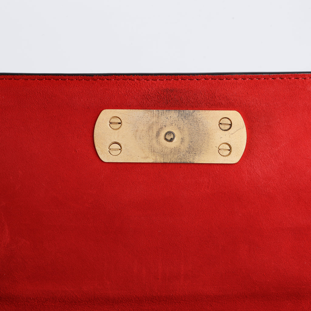 Va Va Voom Dragon Shoulder Bag, Red Patent Calfskin 046