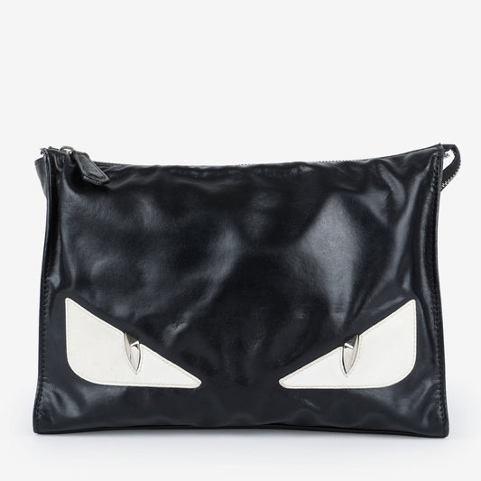 Elite Monster Eyes Cosmetic Pouch, Black/White/Silver