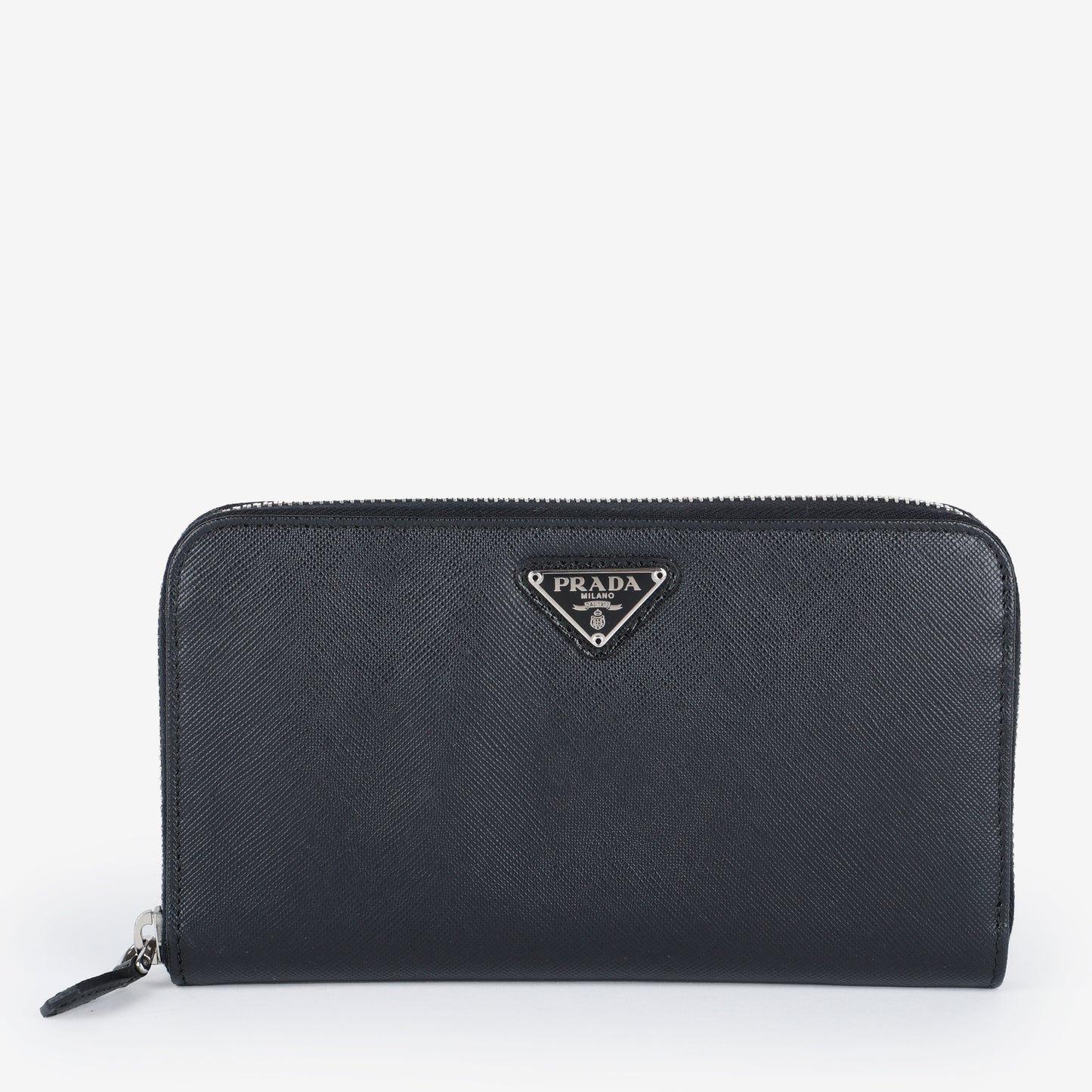 Zip Around Wallet, Black Saffiano SHW
