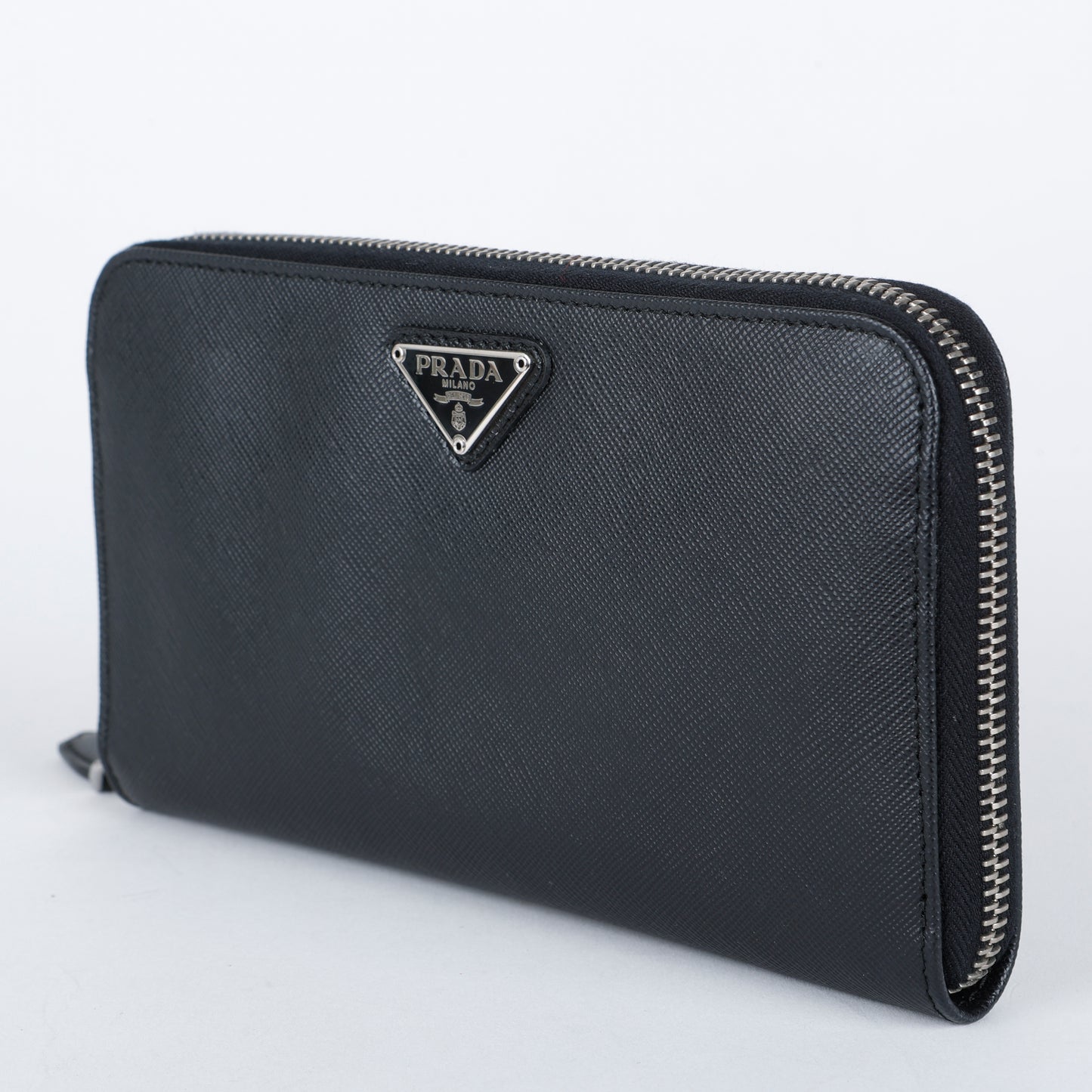 Zip Around Wallet, Black Saffiano SHW