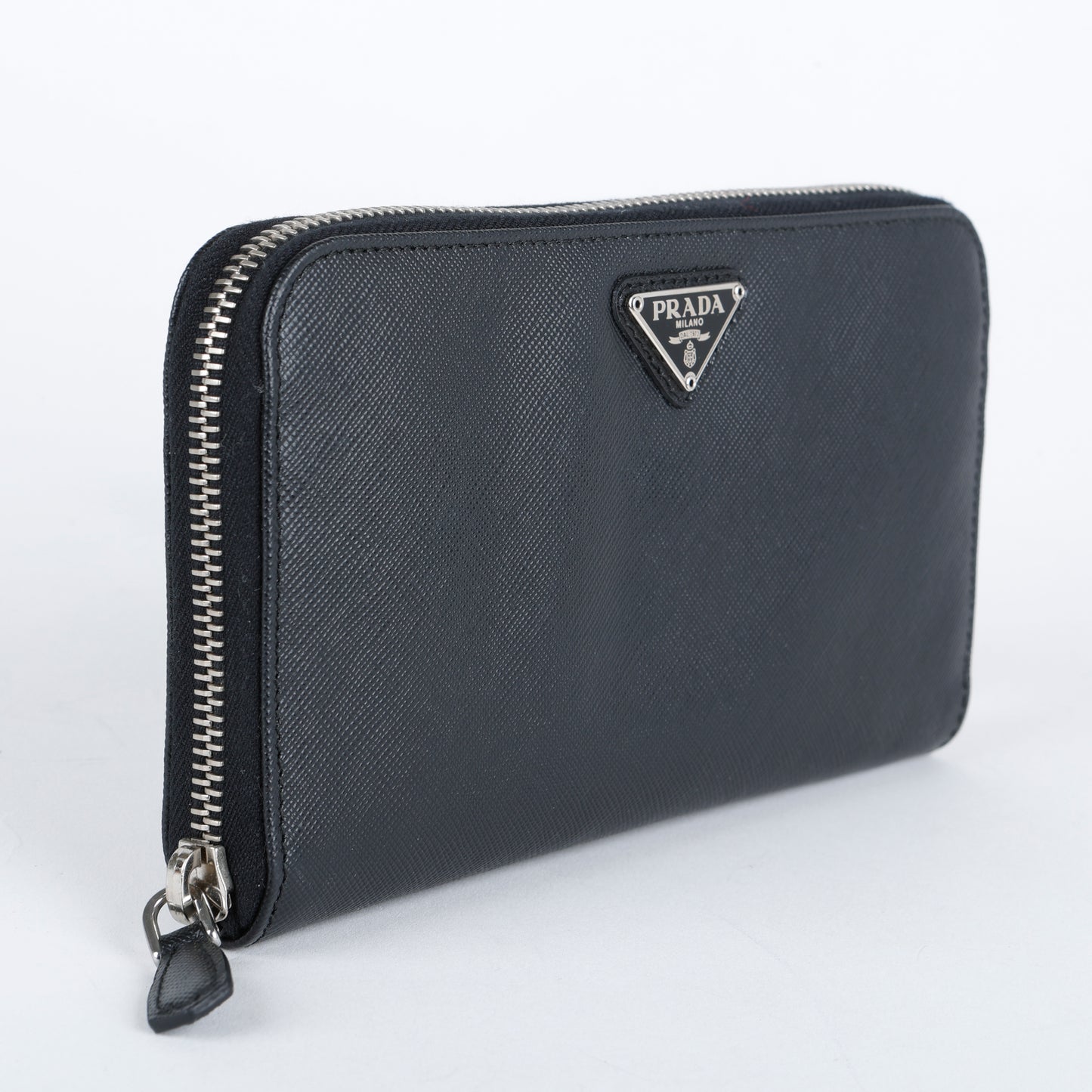 Zip Around Wallet, Black Saffiano SHW
