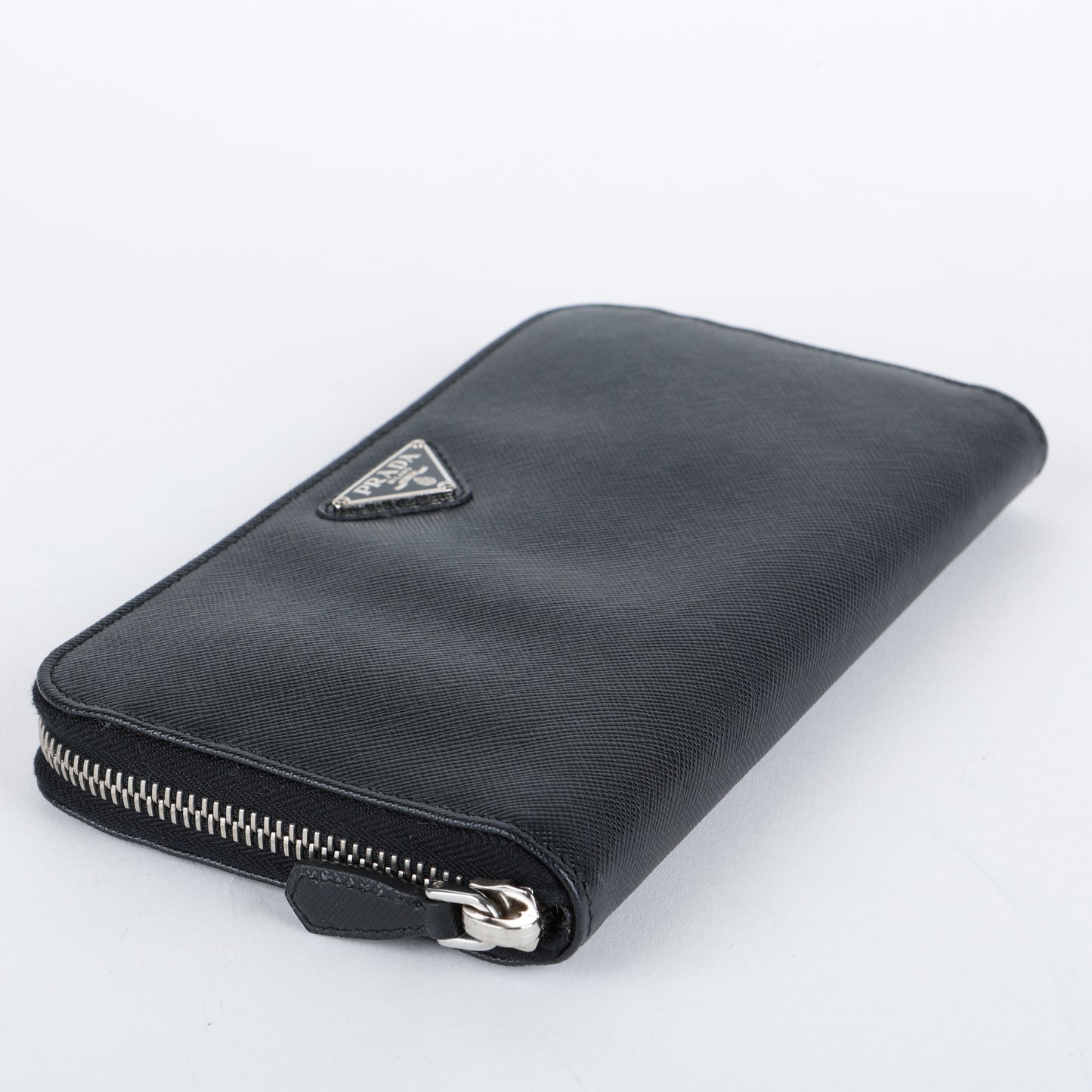Zip Around Wallet, Black Saffiano SHW