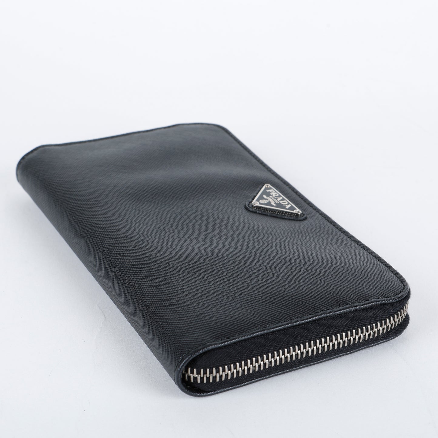 Zip Around Wallet, Black Saffiano SHW
