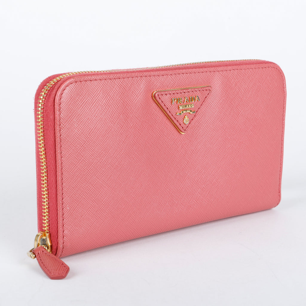 Zip Around Wallet, Fuchsia Saffiano