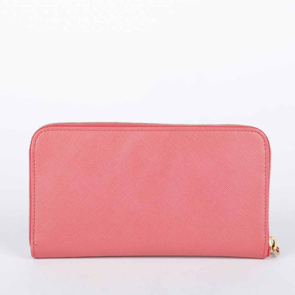 Zip Around Wallet, Fuchsia Saffiano