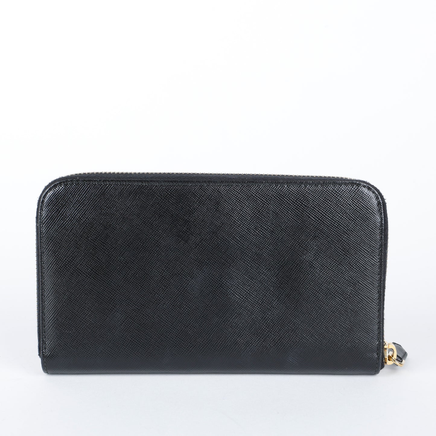 Zip Around Wallet, Black Saffiano GHW