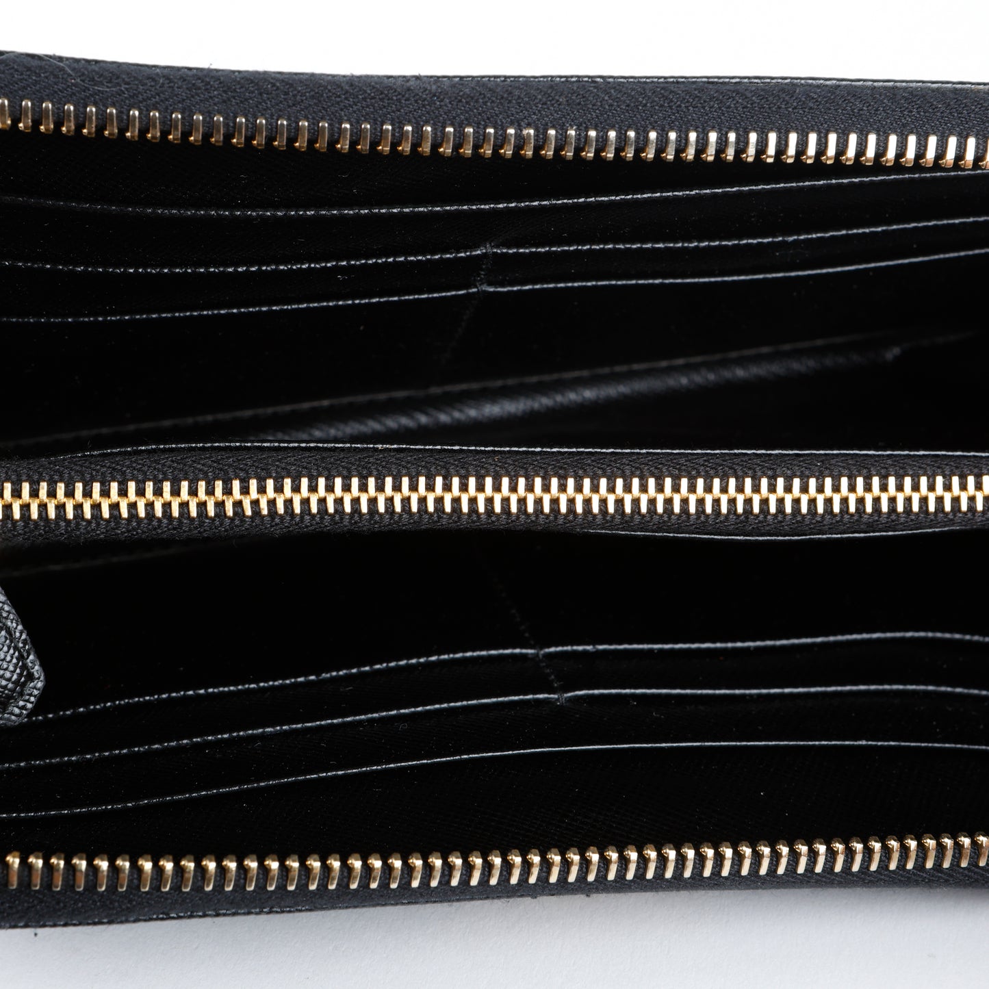 Zip Around Wallet, Black Saffiano GHW