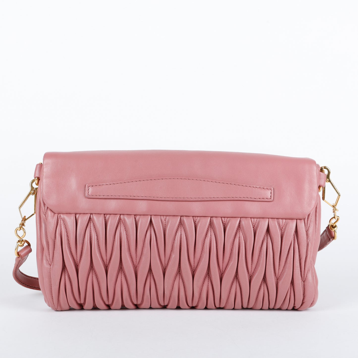Matelasse Fold Over Clutch on Strap, Dusty Pink