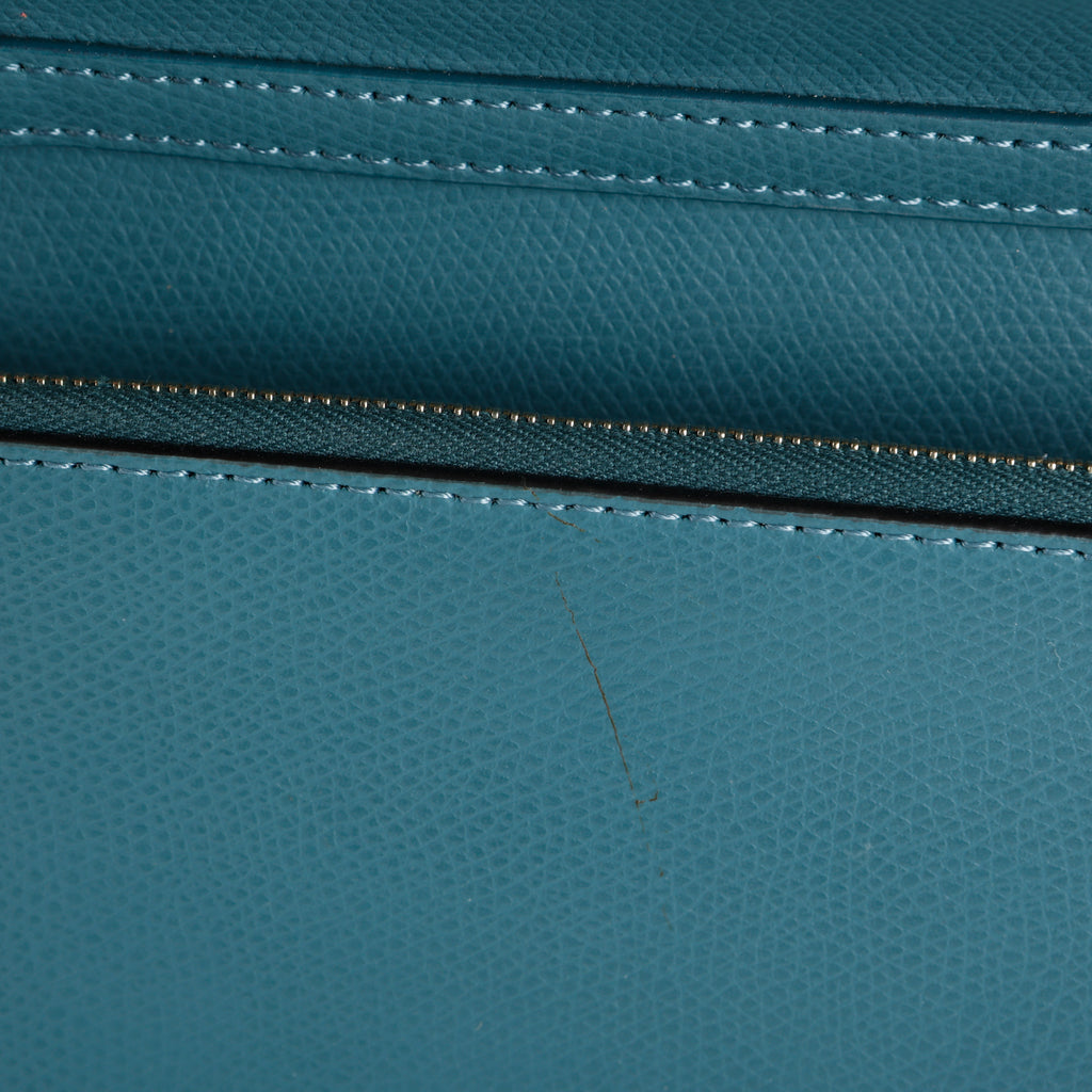 Bicolor Envelope Wallet on Chain, Zucca Embossed and Teal