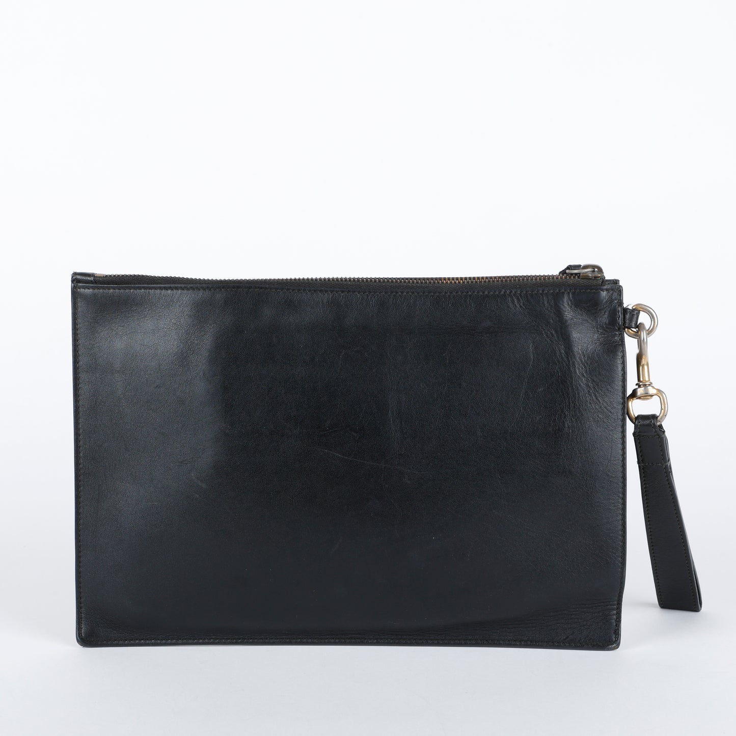 Animalier Tiger Zip Pouch, Black Calfskin