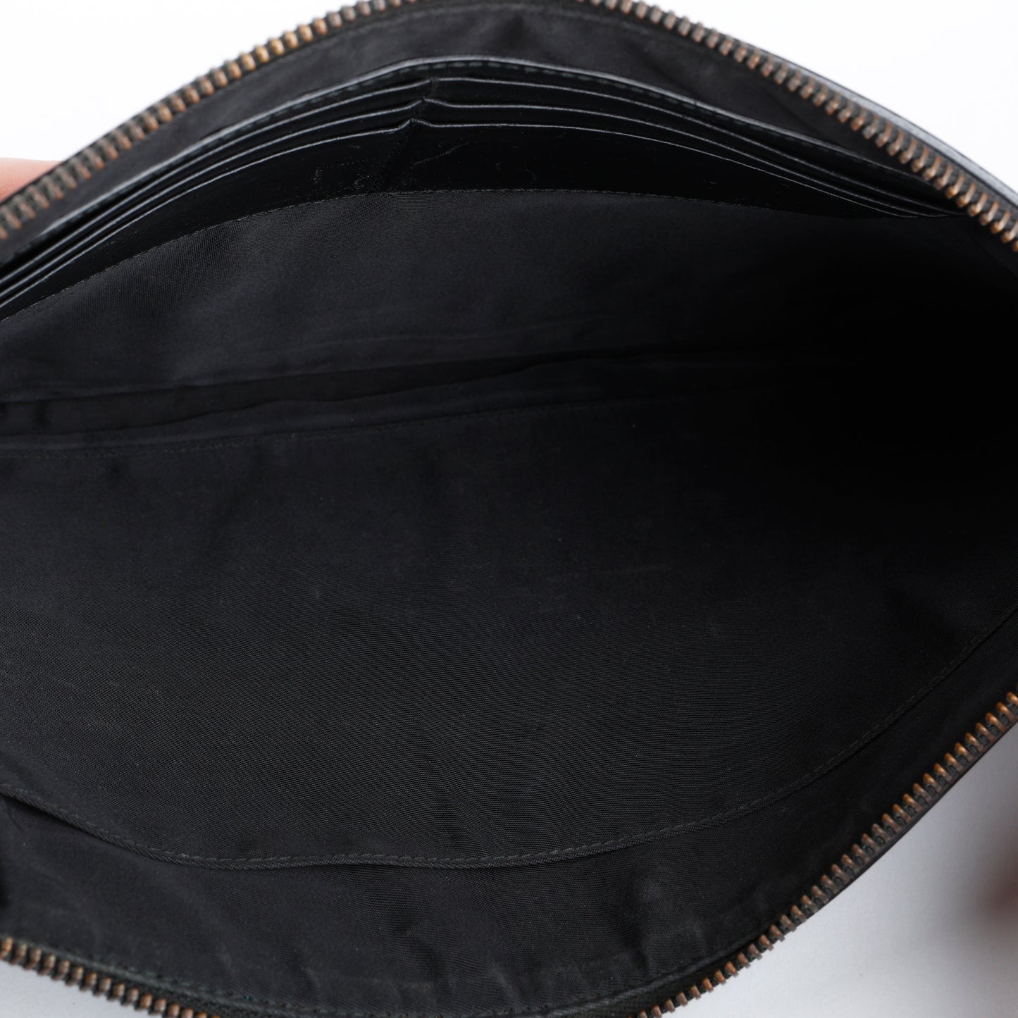 Animalier Tiger Zip Pouch, Black Calfskin
