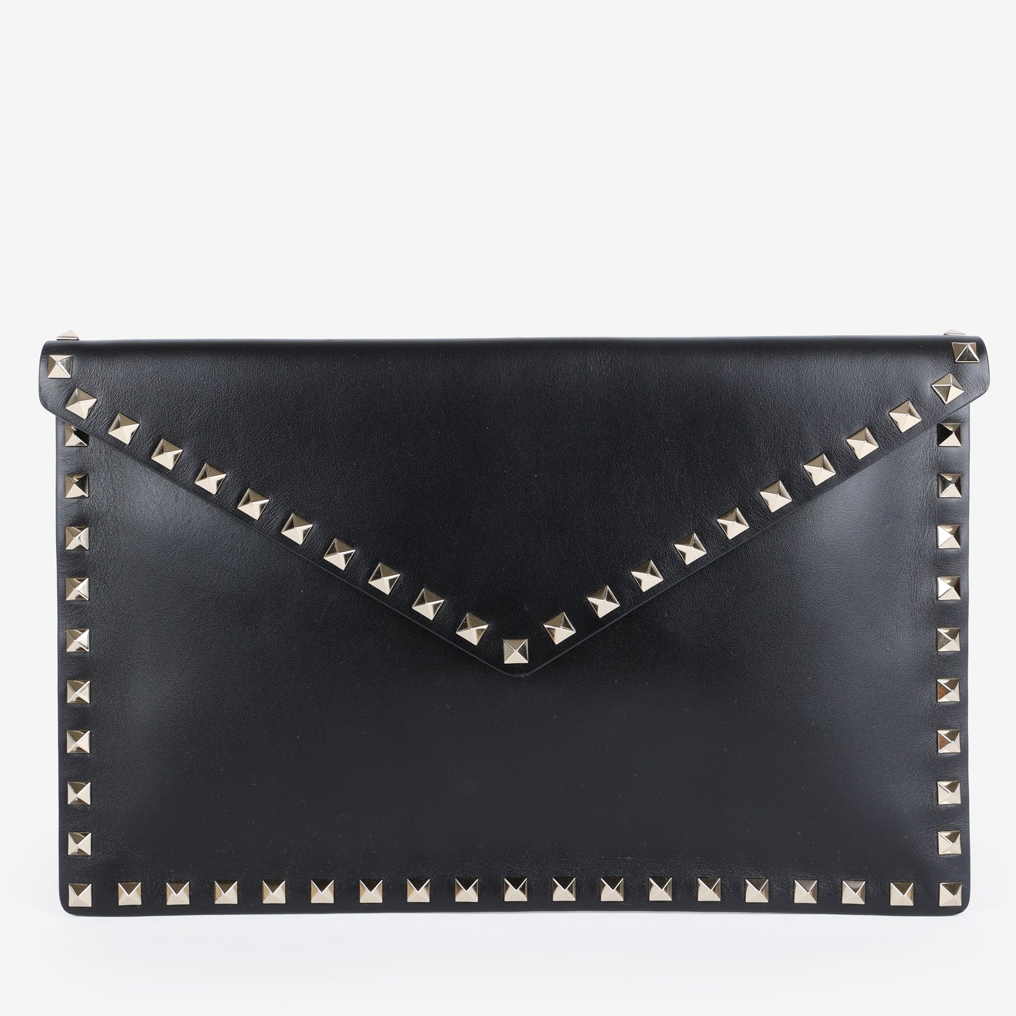 Rockstud Envelope Clutch, Black