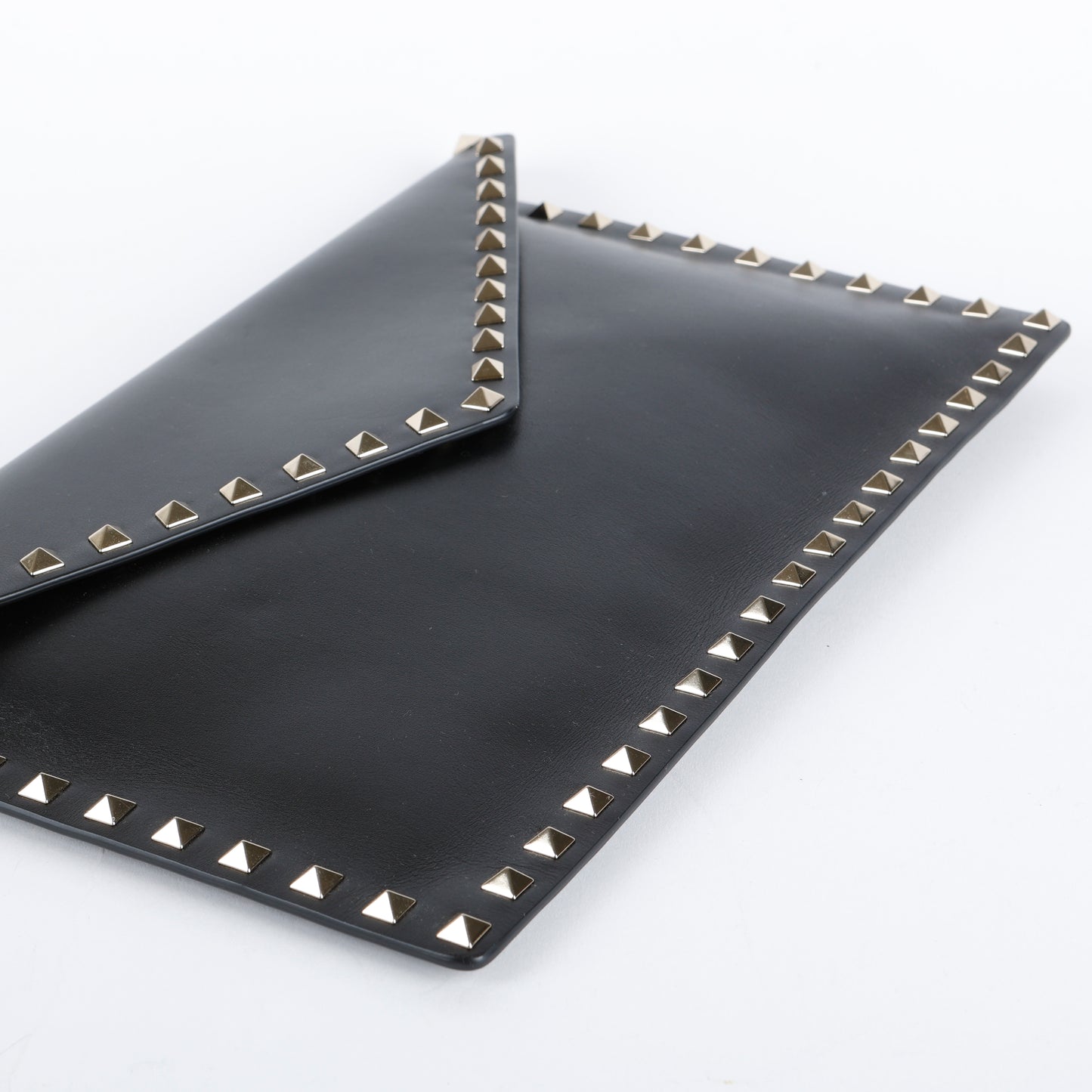 Rockstud Envelope Clutch, Black