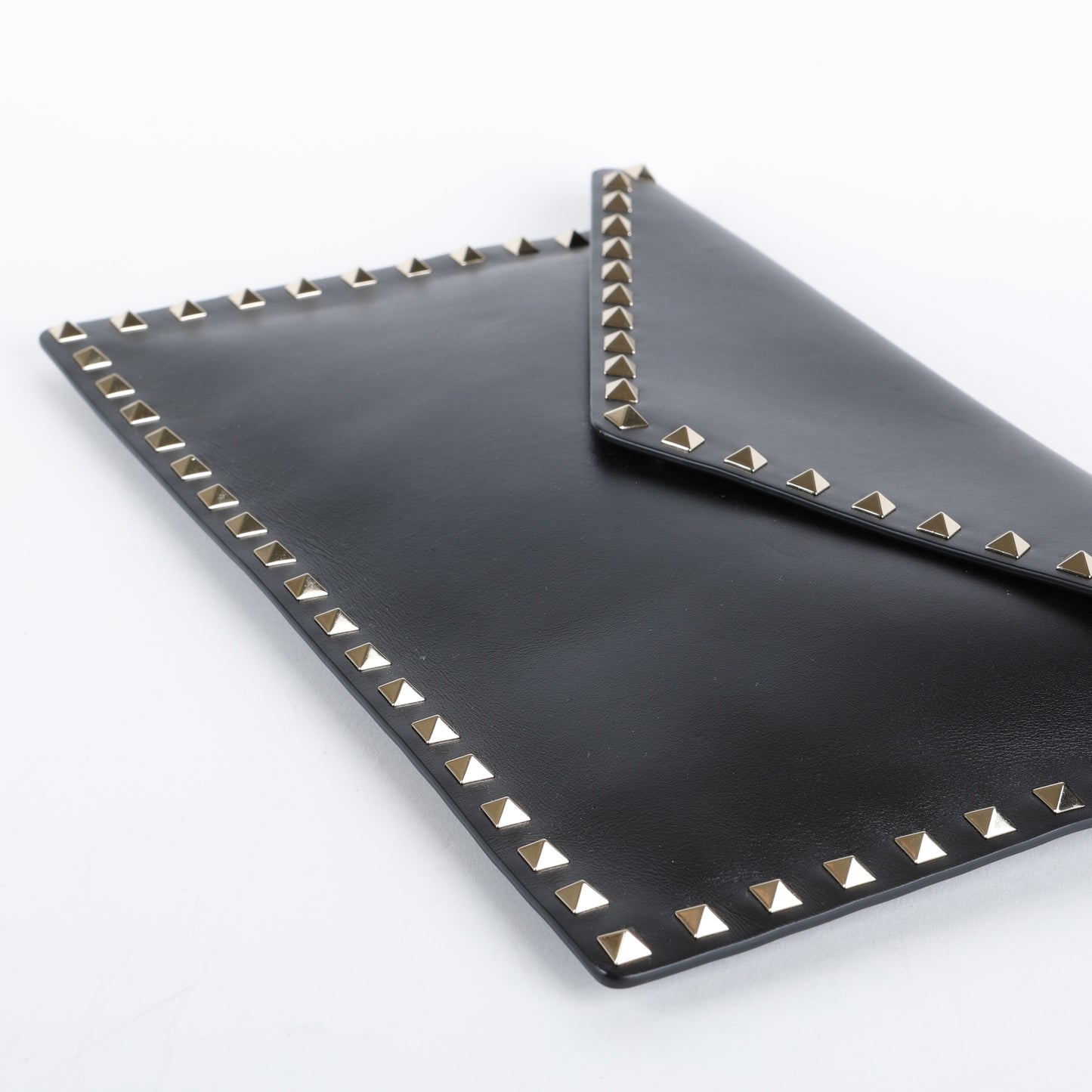 Rockstud Envelope Clutch, Black