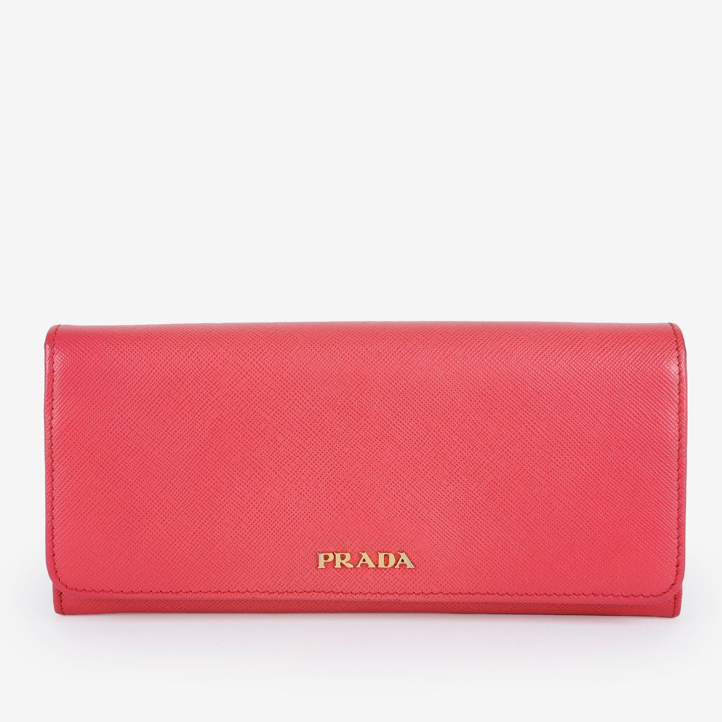 Continental Wallet, Pink/White Saffiano