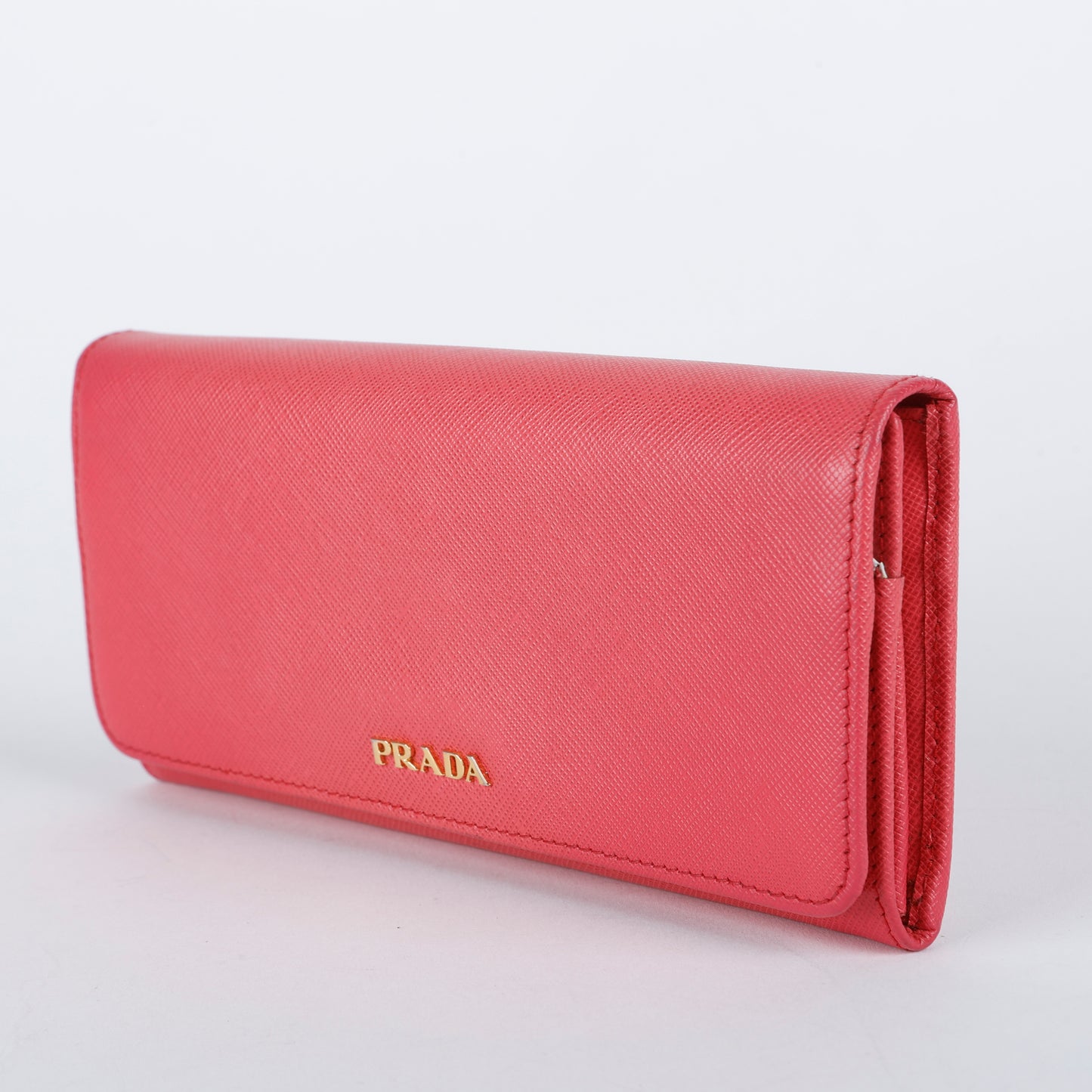 Continental Wallet, Pink/White Saffiano