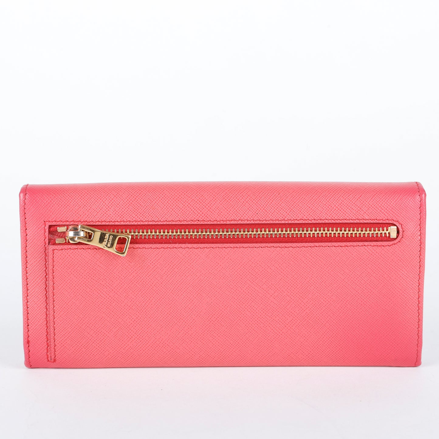 Continental Wallet, Pink/White Saffiano