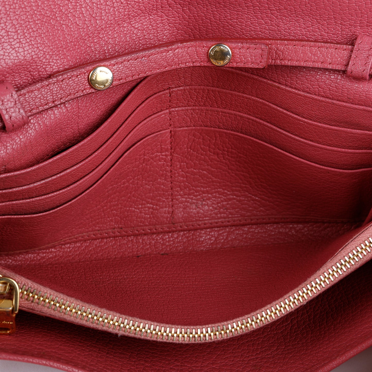 Long Wallet on Chain, Rose Grained Calfskin