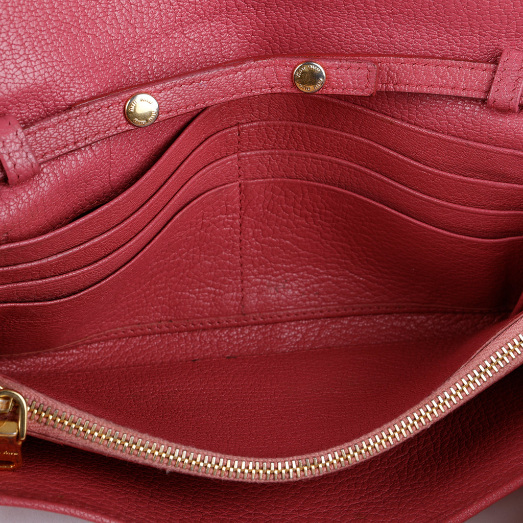Long Wallet on Chain, Rose Grained Calfskin