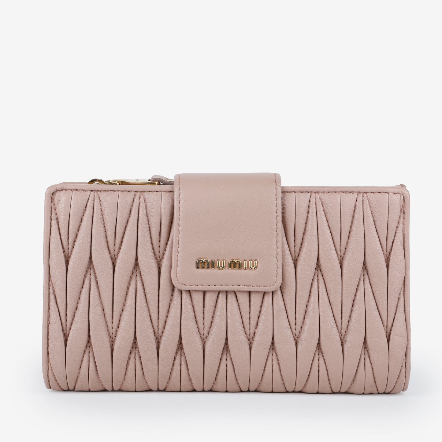 Matelasse Continental Snap Wallet, Taupe