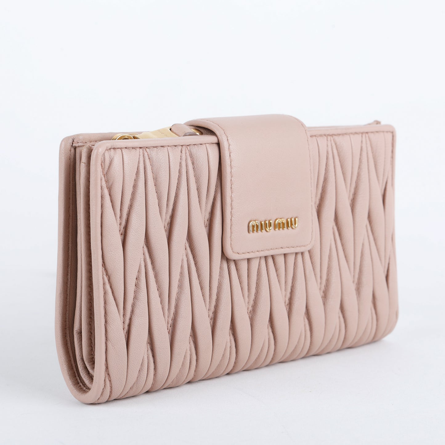 Matelasse Continental Snap Wallet, Taupe