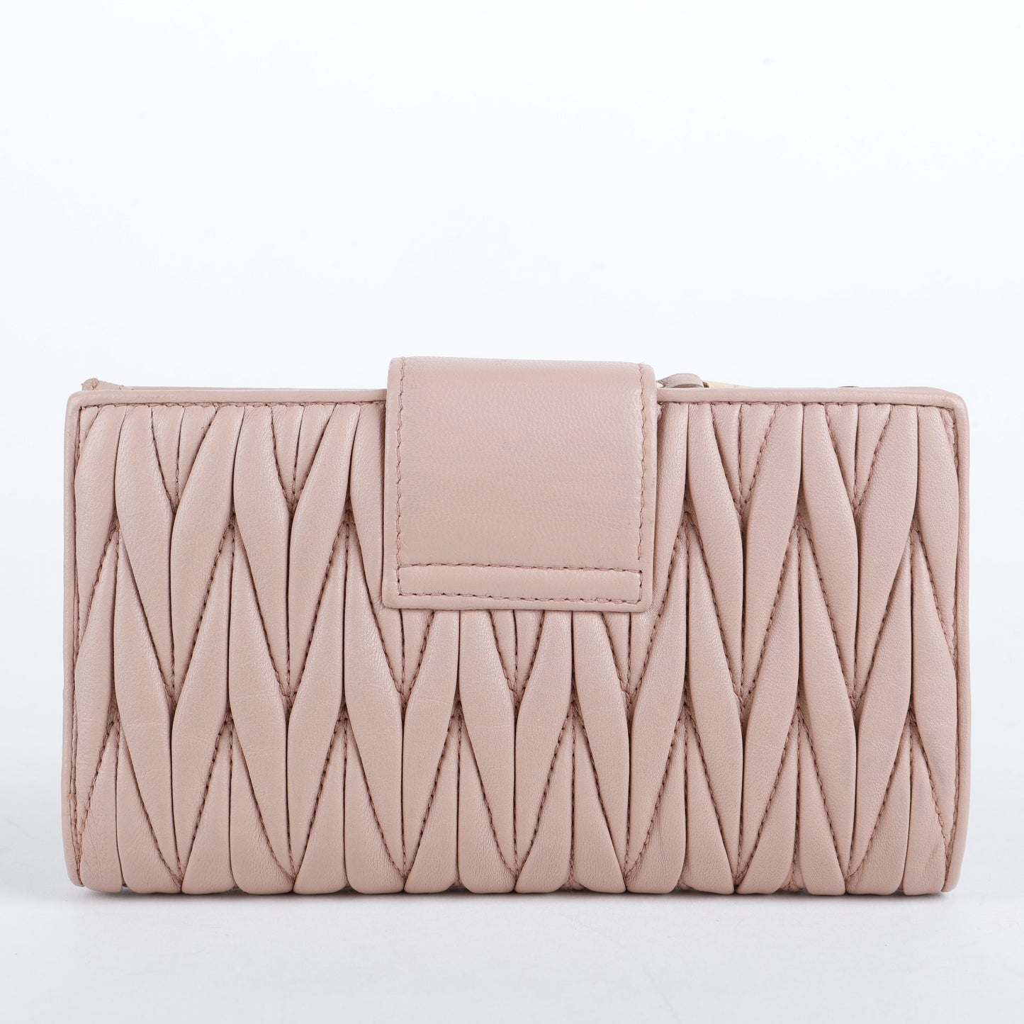 Matelasse Continental Snap Wallet, Taupe