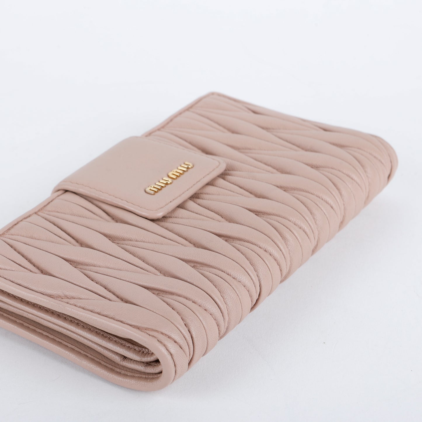 Matelasse Continental Snap Wallet, Taupe