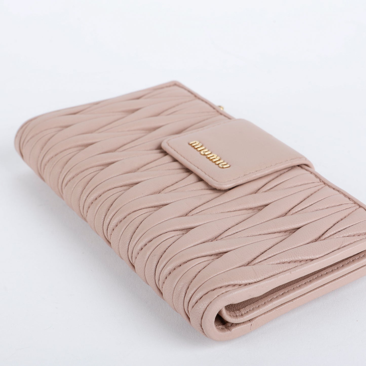 Matelasse Continental Snap Wallet, Taupe