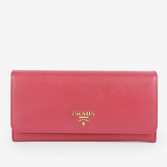 Continental Wallet, Fuchsia Saffiano