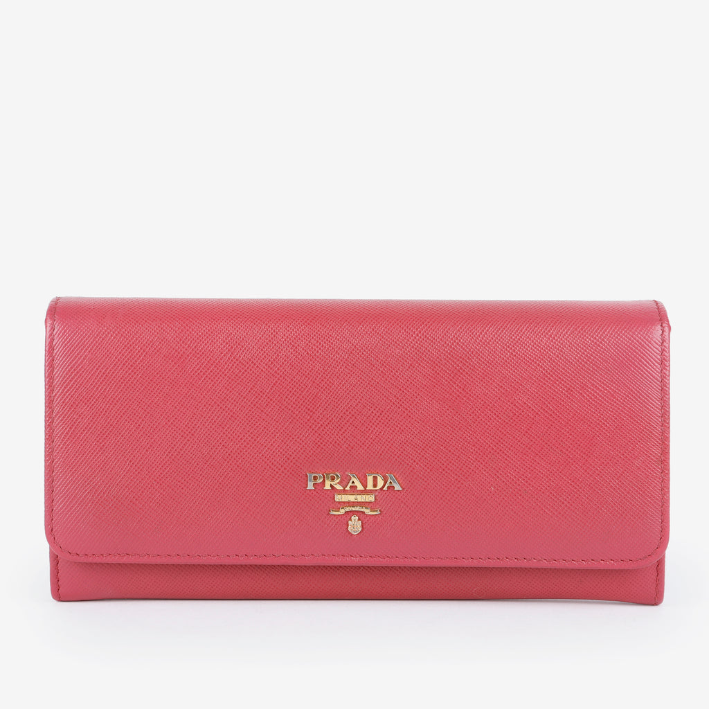 Continental Wallet, Fuchsia Saffiano
