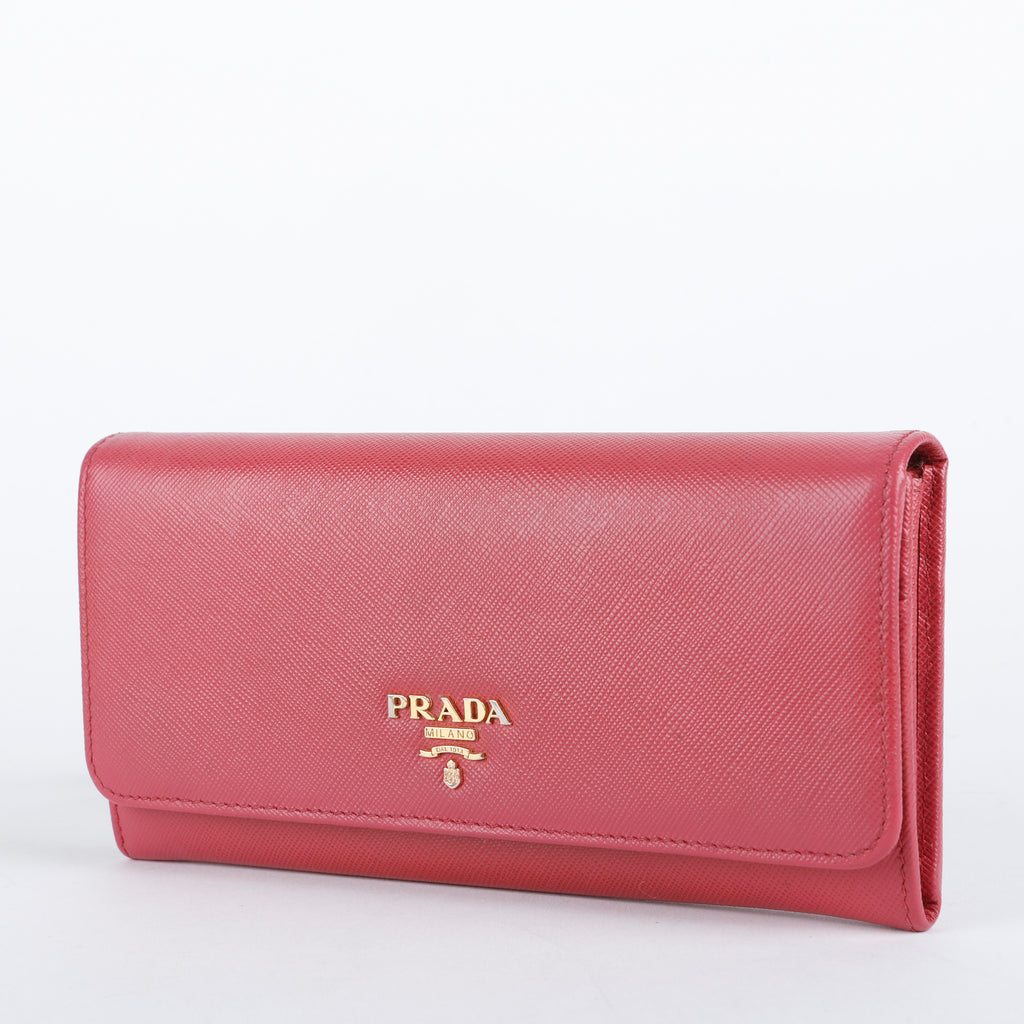 Continental Wallet, Fuchsia Saffiano