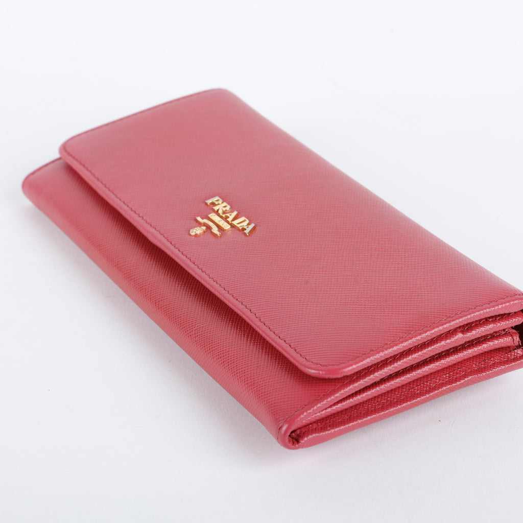 Continental Wallet, Fuchsia Saffiano