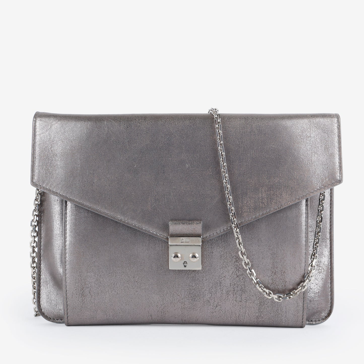 Shadow Soft Pouch on Chain, Silver
