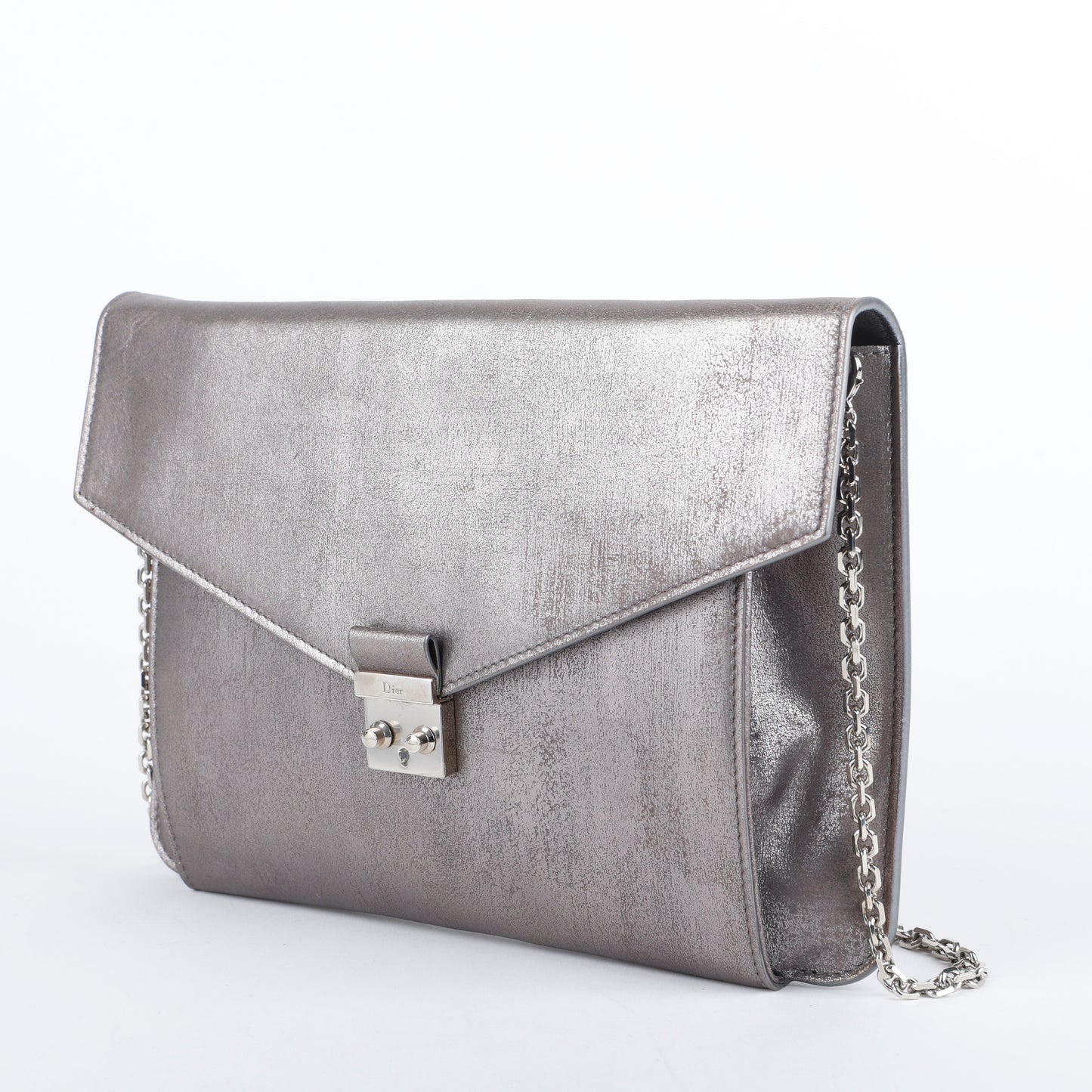 Shadow Soft Pouch on Chain, Silver